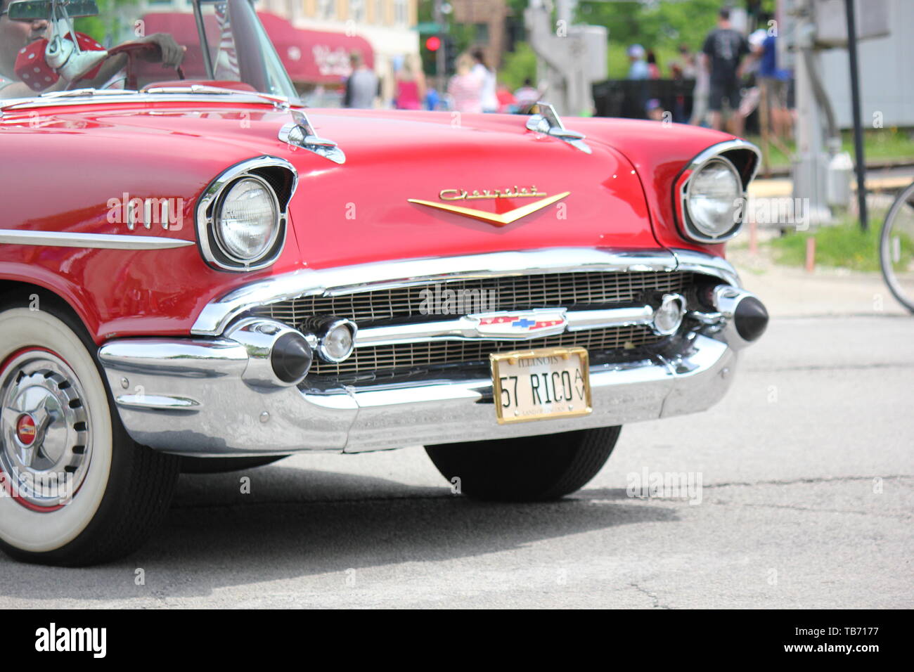 Red 1957 Chrysler sedan car in mint condition Stock Photo Alamy