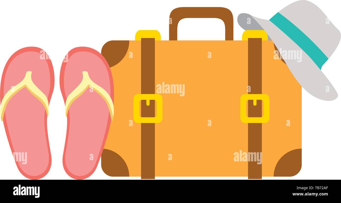vacations suitcase sandals and hat Stock Vector Image & Art - Alamy