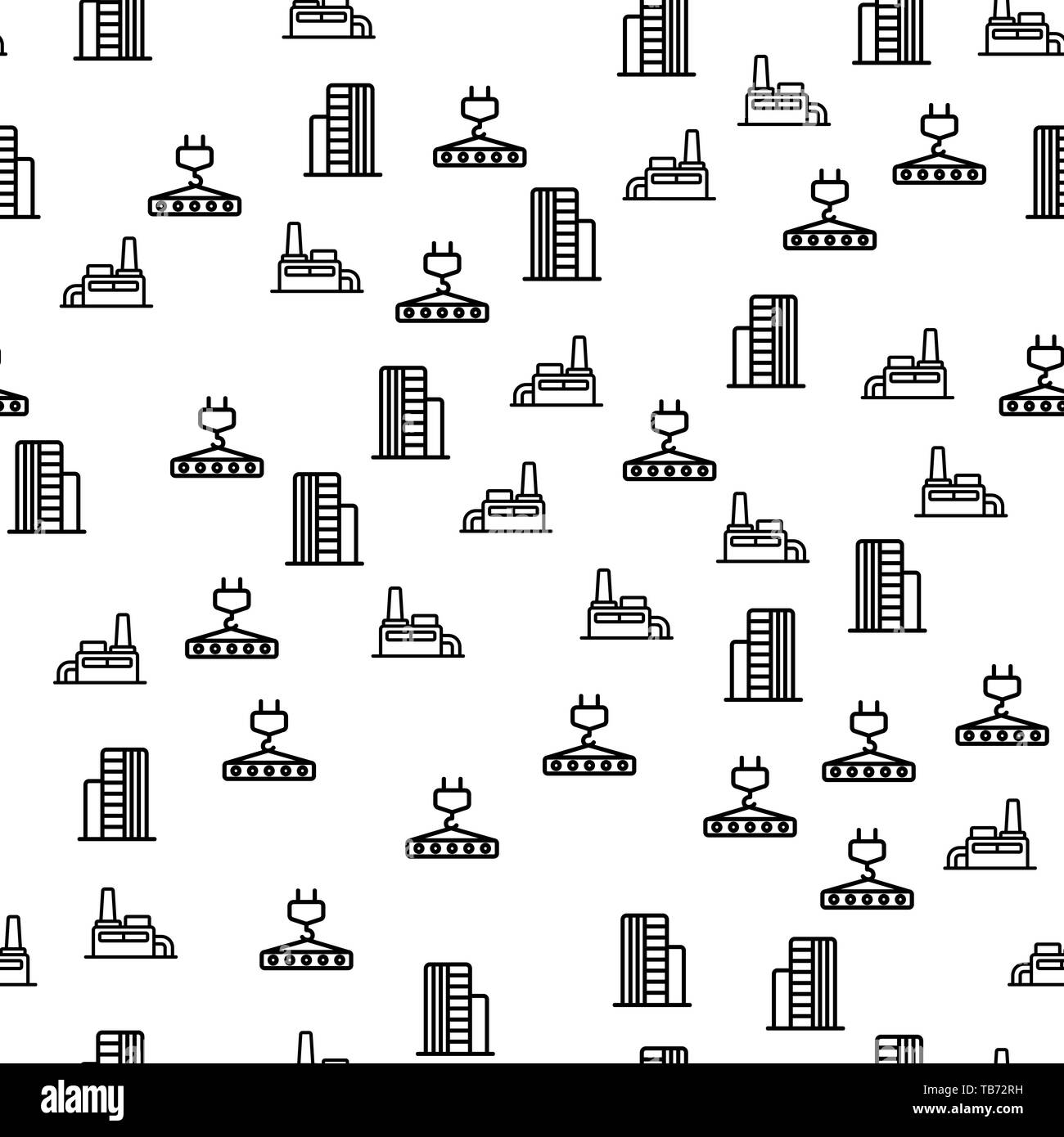 Industrial Construction Seamless Pattern Vector Stock Vector Image ...