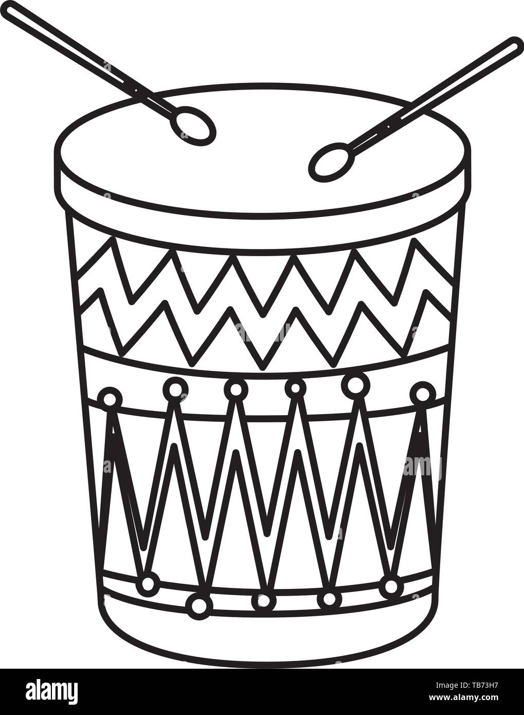 wooden drum instrument icon vector illustration Stock Vector Image ...