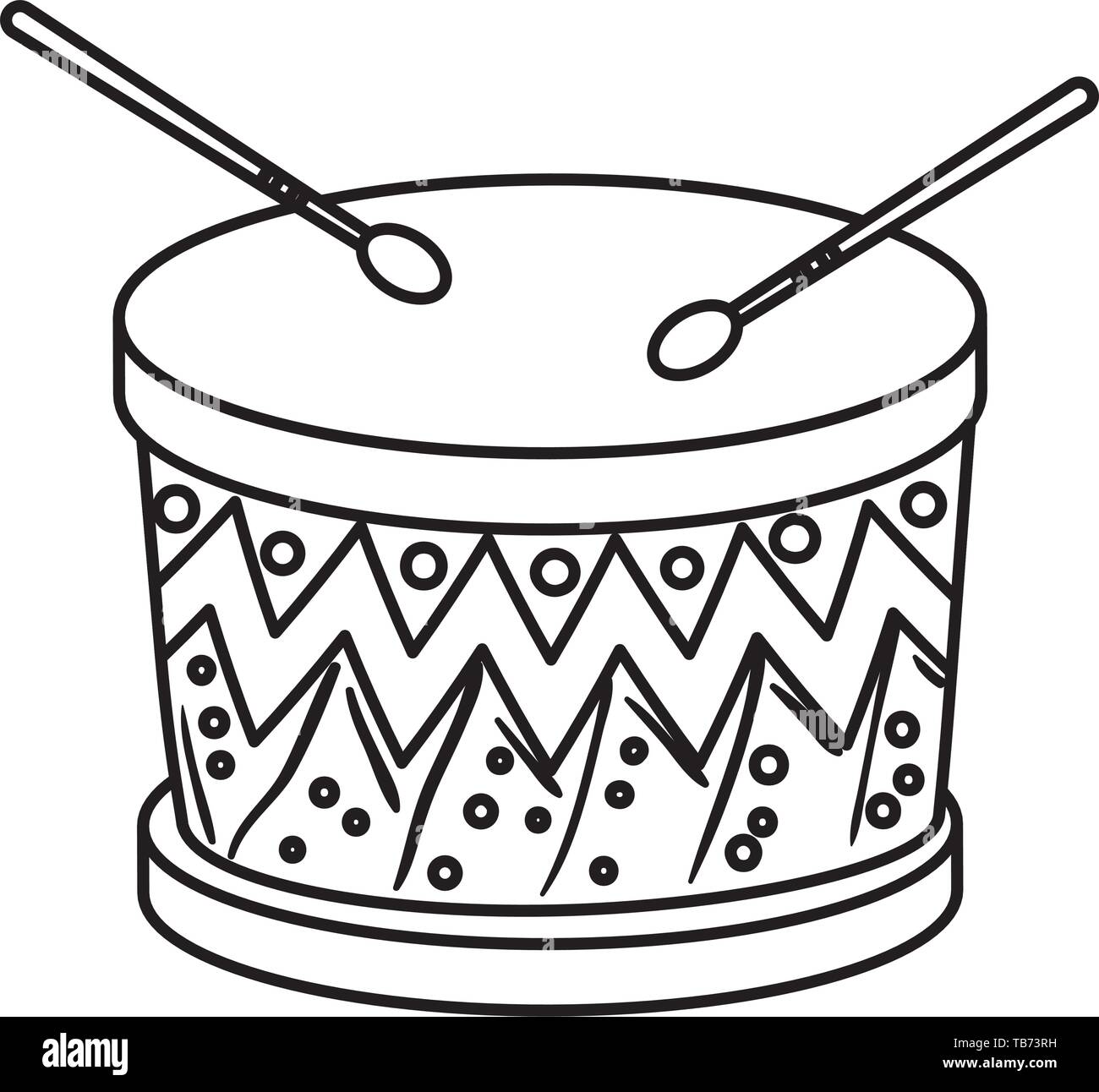 wooden drum instrument icon vector illustration Stock Vector Image ...