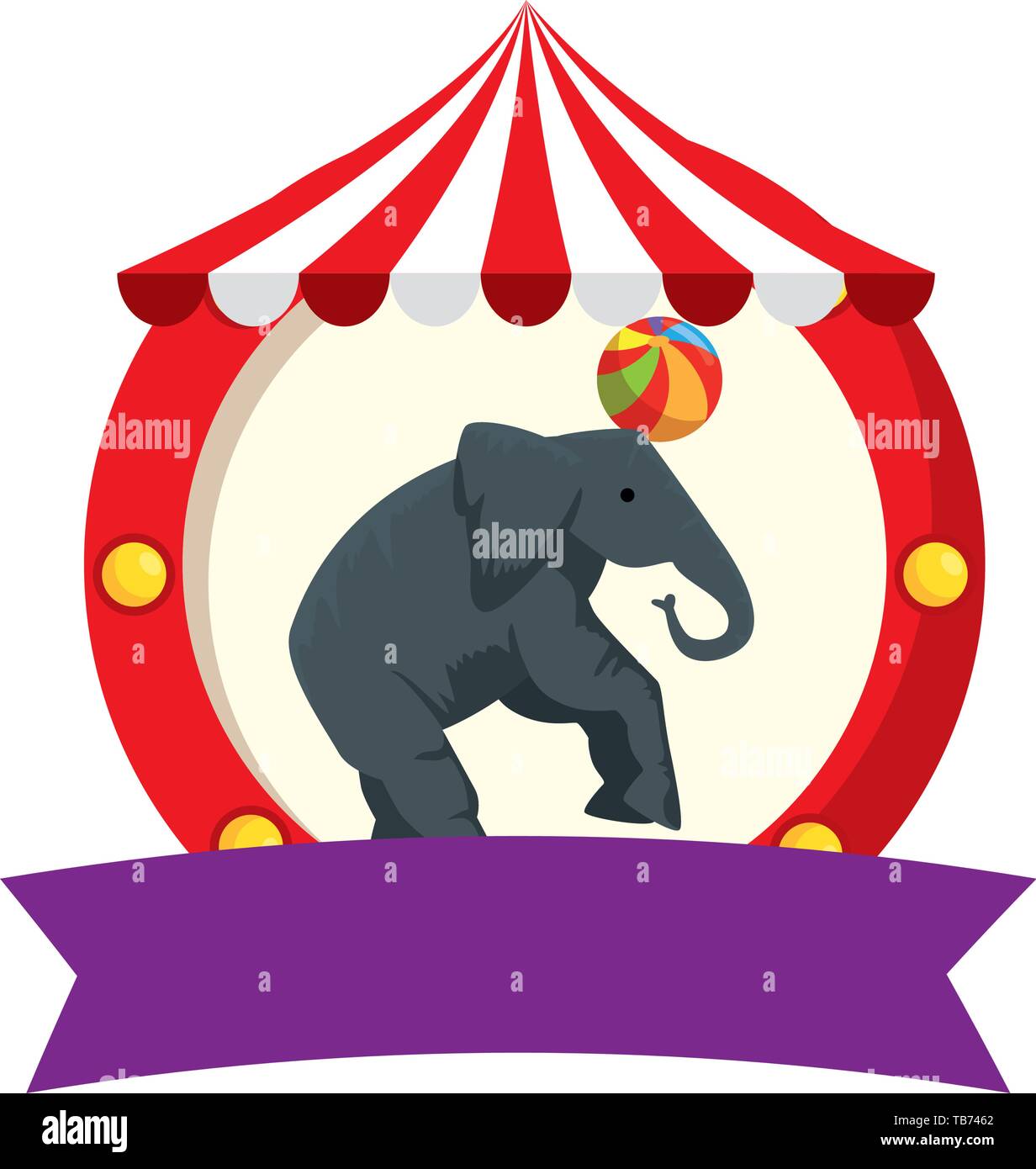 circus elephant playing with balloon in tent Stock Vector Image & Art ...