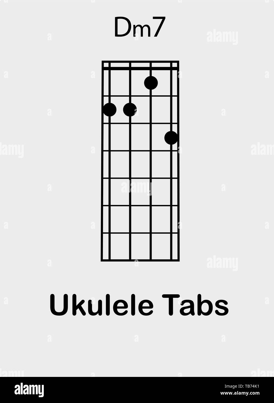 Ukulele tabulator with D minor 7 chord, vector illustration Stock Vector  Image & Art - Alamy