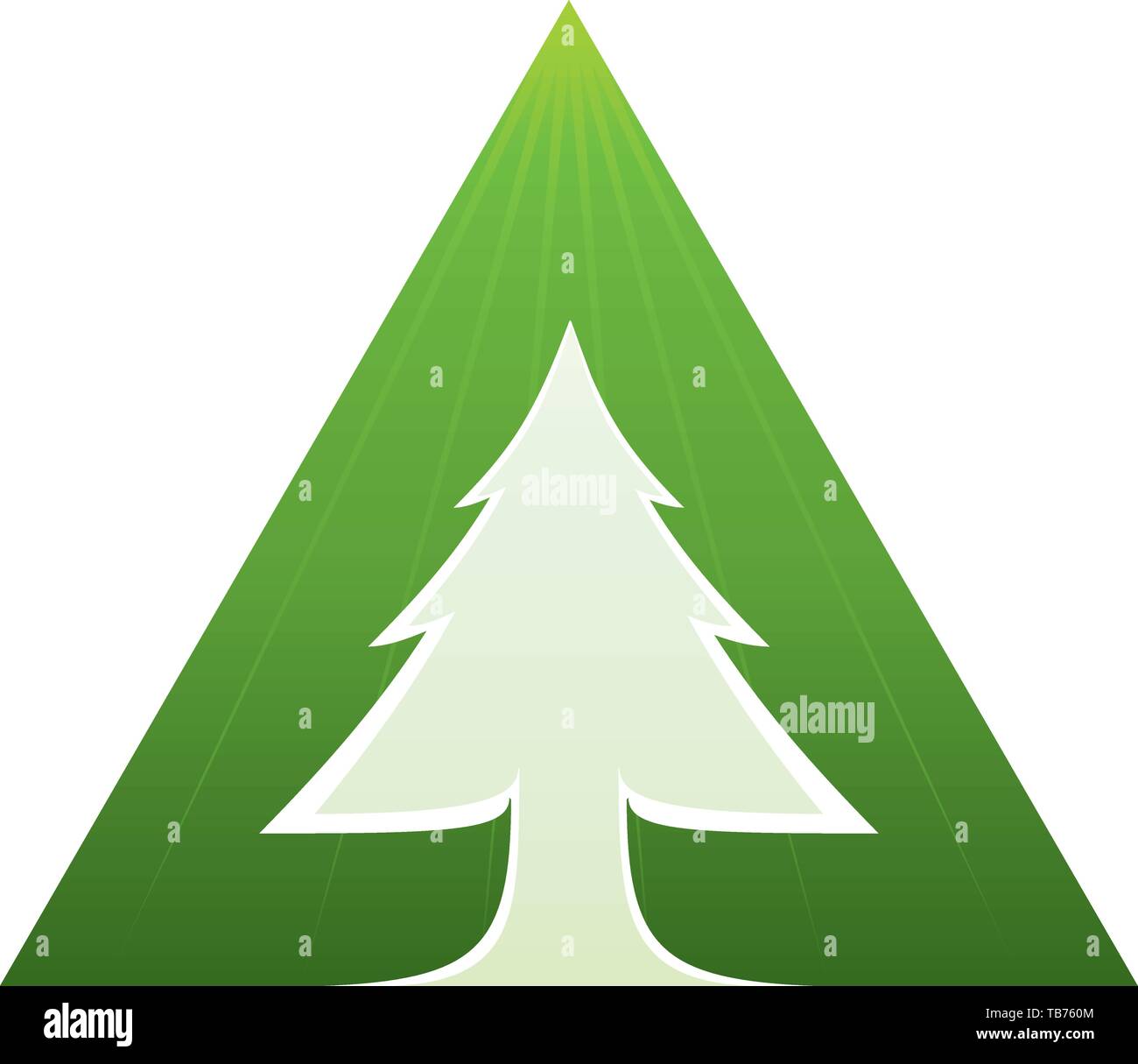 Vector illustration. Recycle symbol. A tree inside a green triangle. Stock Vector