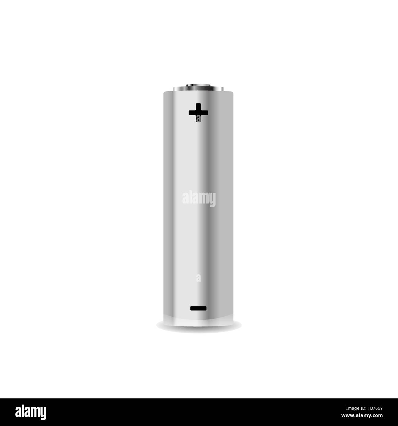 Realistic AA alkaline battery isolated on white Stock Vector Image