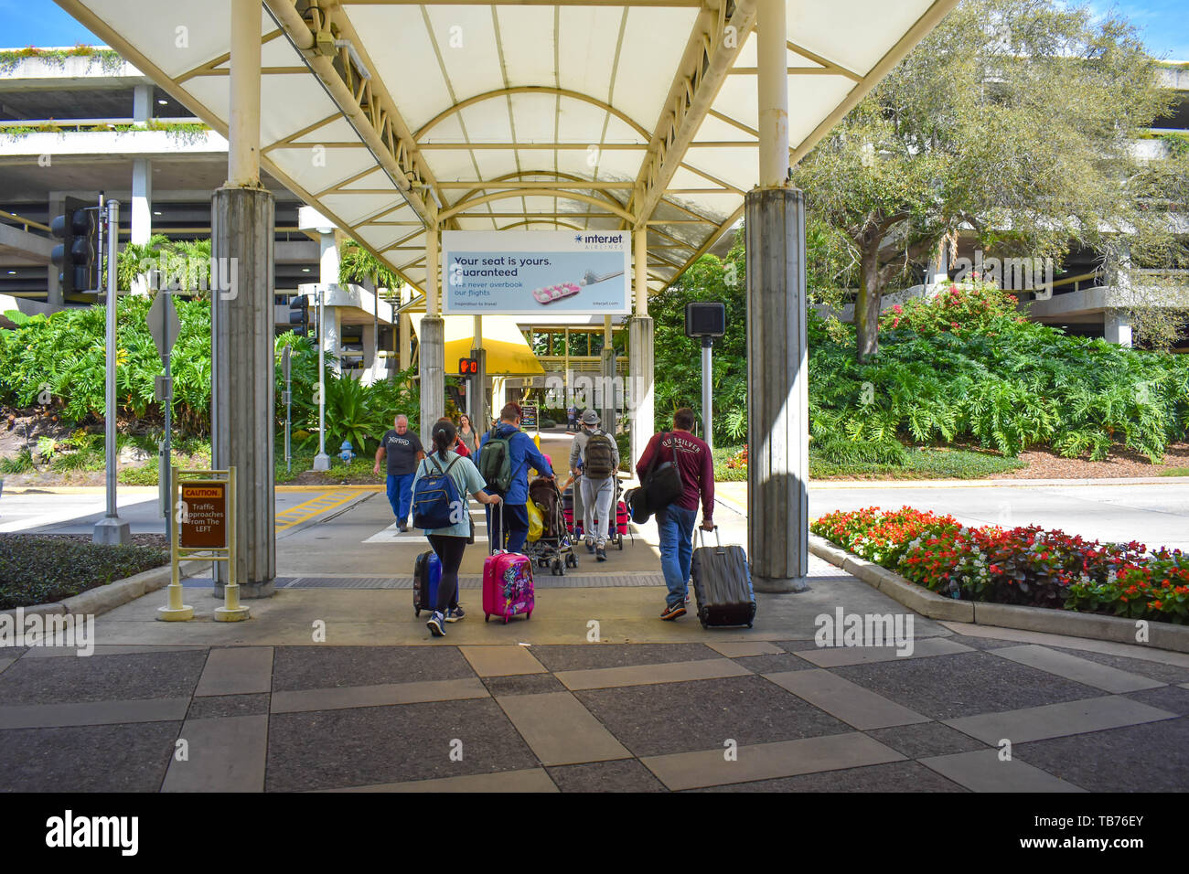 Orlando, Florida. March 01, 2019 . People going to the parking lot with