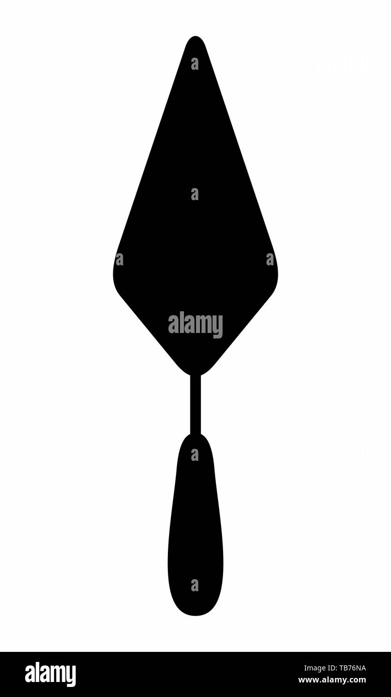 Cement shovel dark silhouette isolated on white background Stock Vector