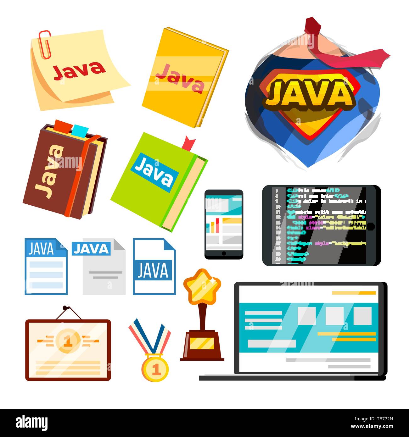 Collection Element Of Java Programming Set Vector Stock Vector Image ...