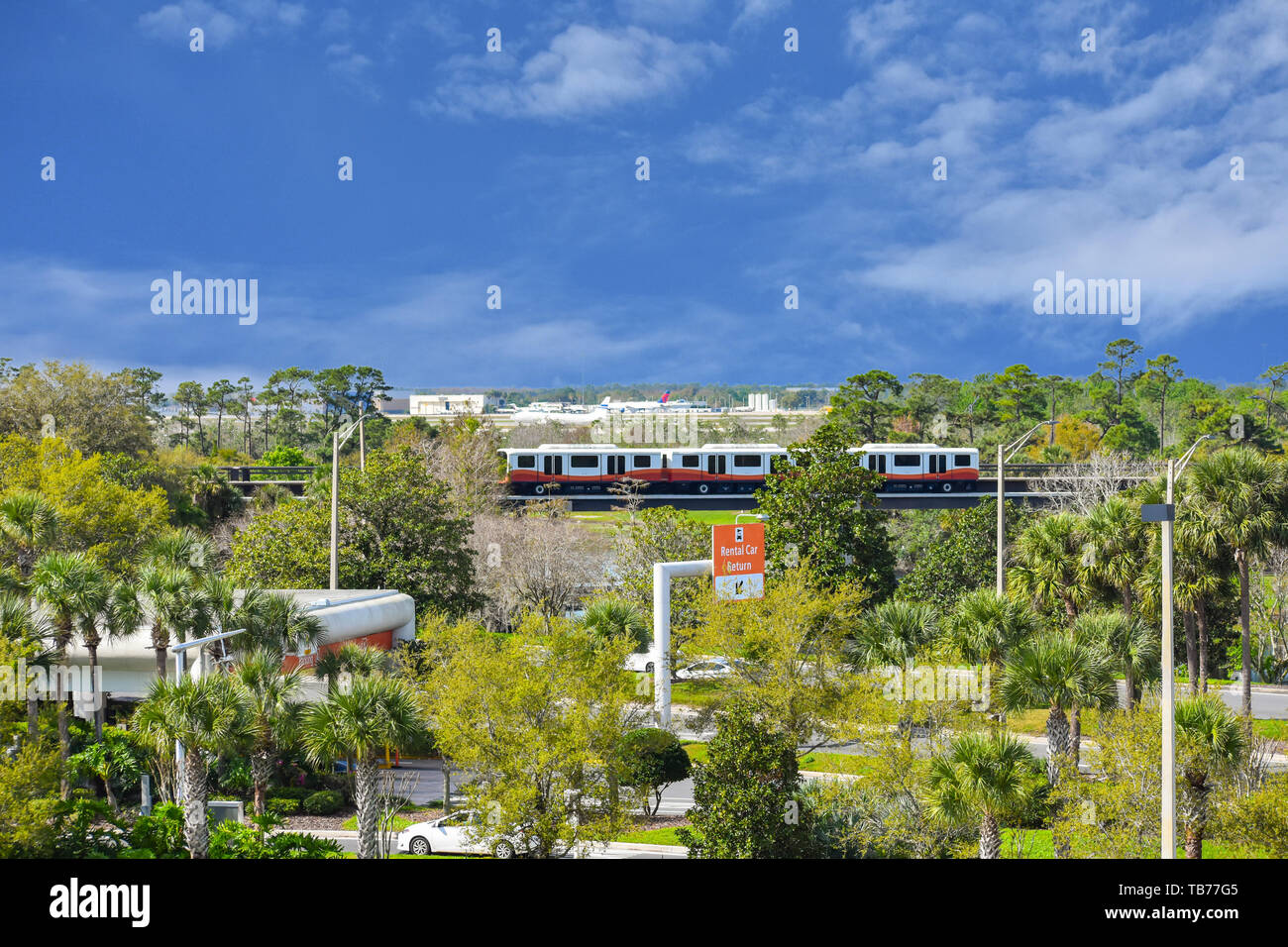 Orlando, Florida. March 01, 2019.Rollonrolloff train system, Rental