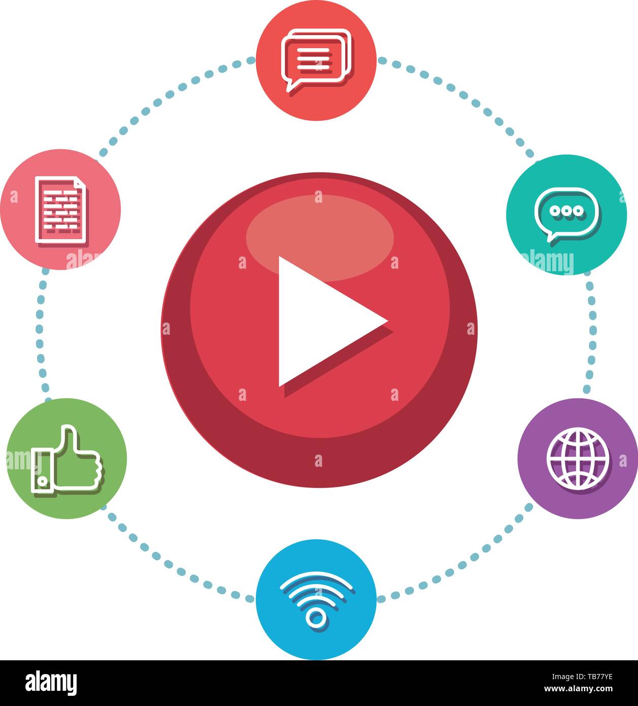 media player button and social marketing Stock Vector Image & Art - Alamy
