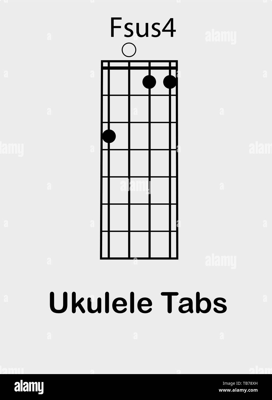 Ukulele Tabulator With F Sus4 Chord Vector Illustration Stock Vector Image Art Alamy Ukulele Tabulator With F Sus4 Chord Vector Illustration Stock Vector Image Art Alamy