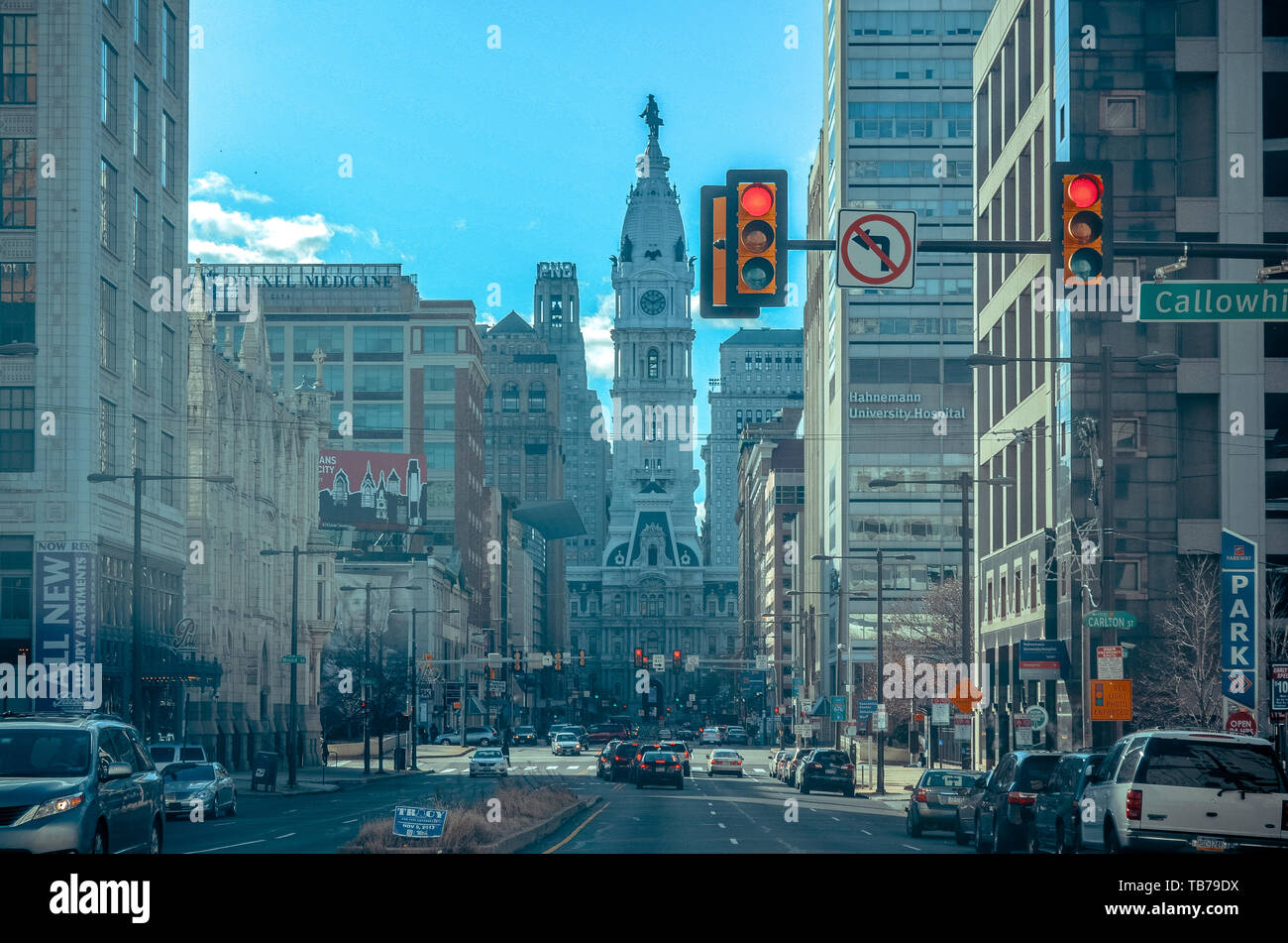 Philadelphia Street View Stock Photo