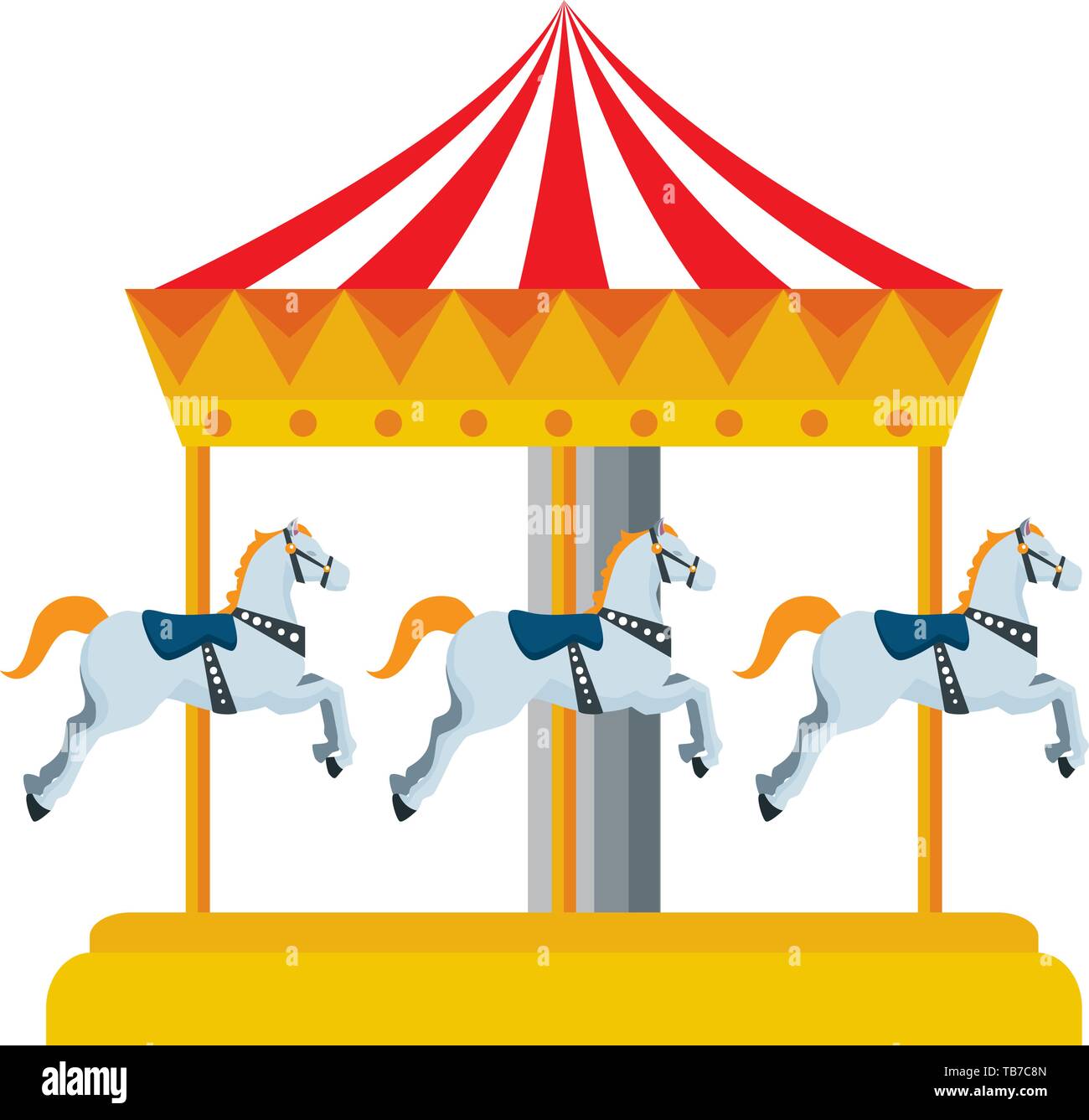 carnival carousel horses icon vector illustration Stock Vector Image ...