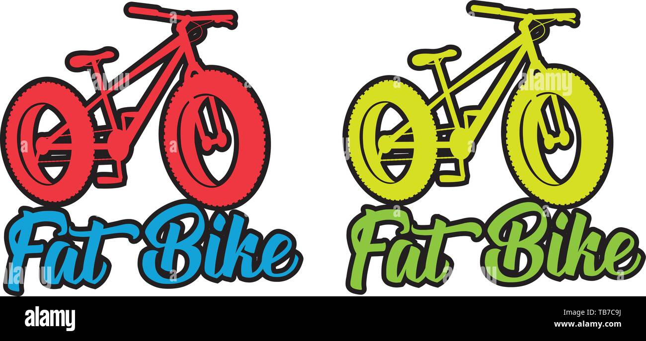 Fat bike fluo vibrant color vector design sticker illustration ...