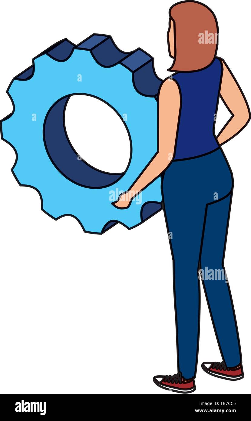 young woman lifting gear machine settings Stock Vector Image & Art Alamy