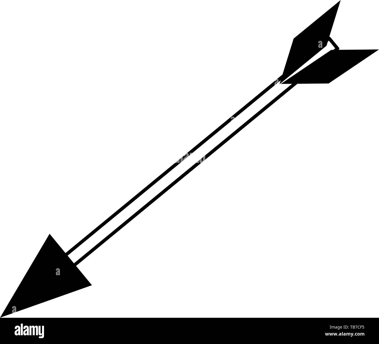 Videogame bow arrow weapon isolated in black and white Stock Vector ...