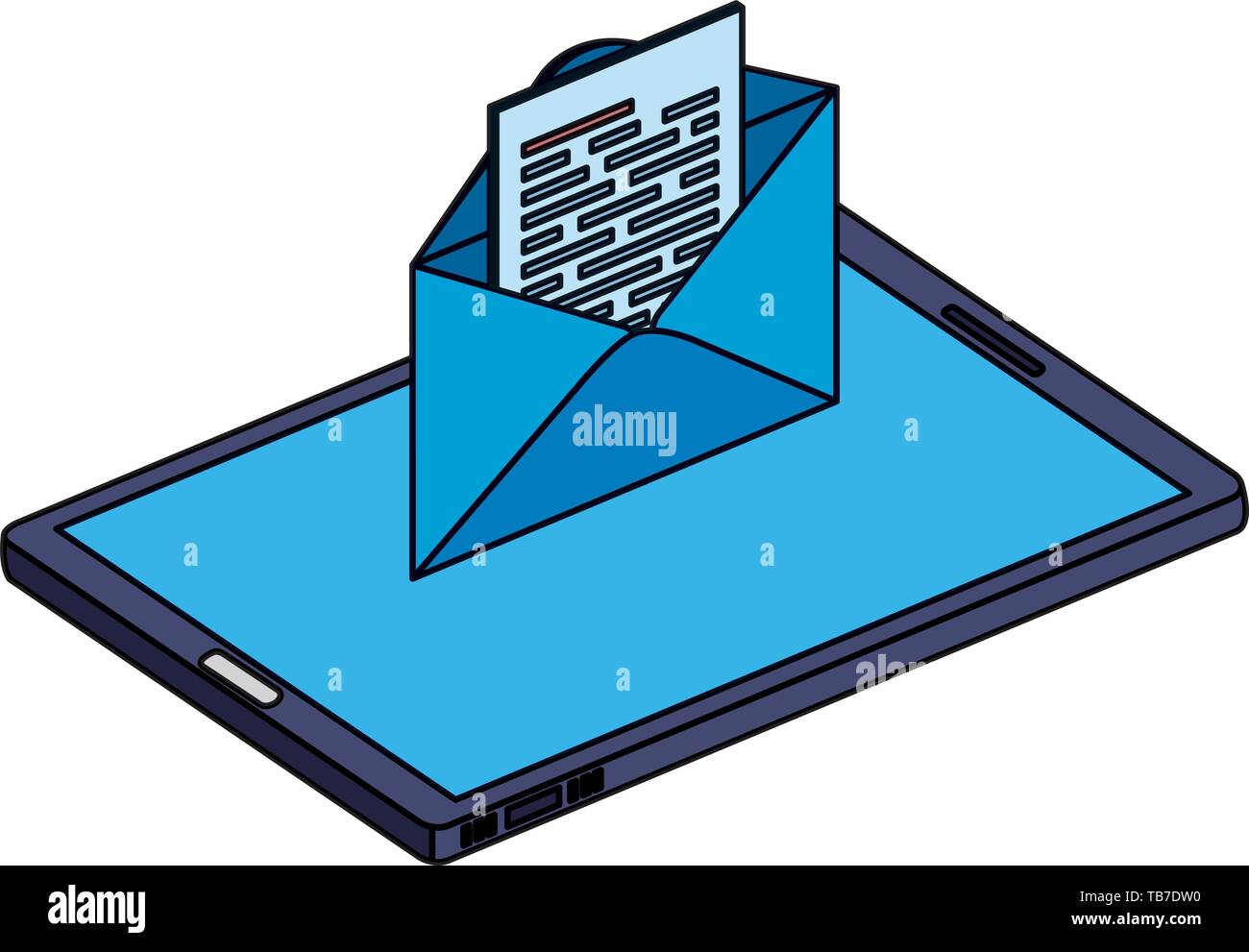 smartphone device with envelope email Stock Vector Image & Art - Alamy