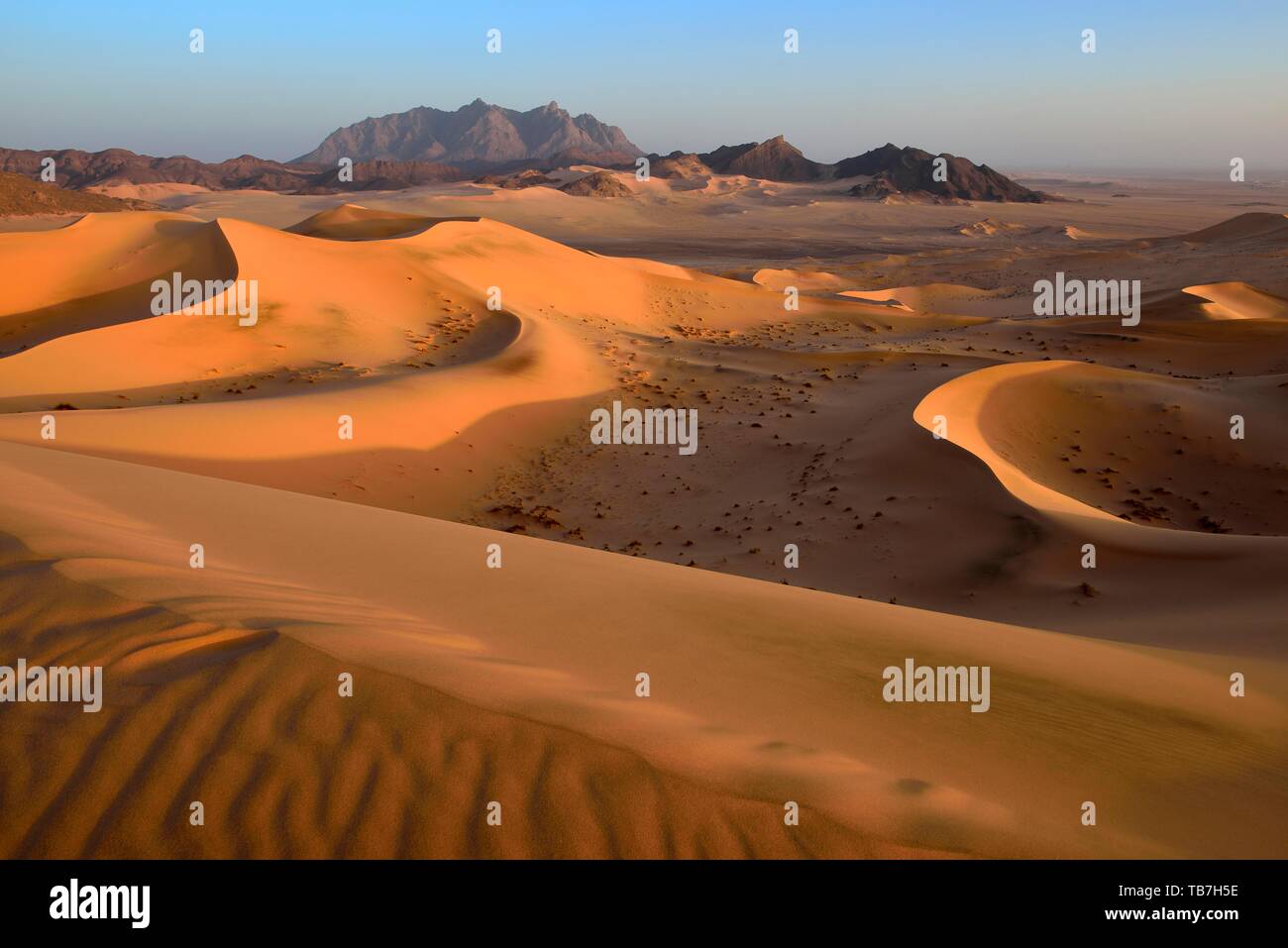 Tin Abard sandunes, Mont Tazat, Tassili n'Ajjer National Park, Sahara, Algeria Stock Photo