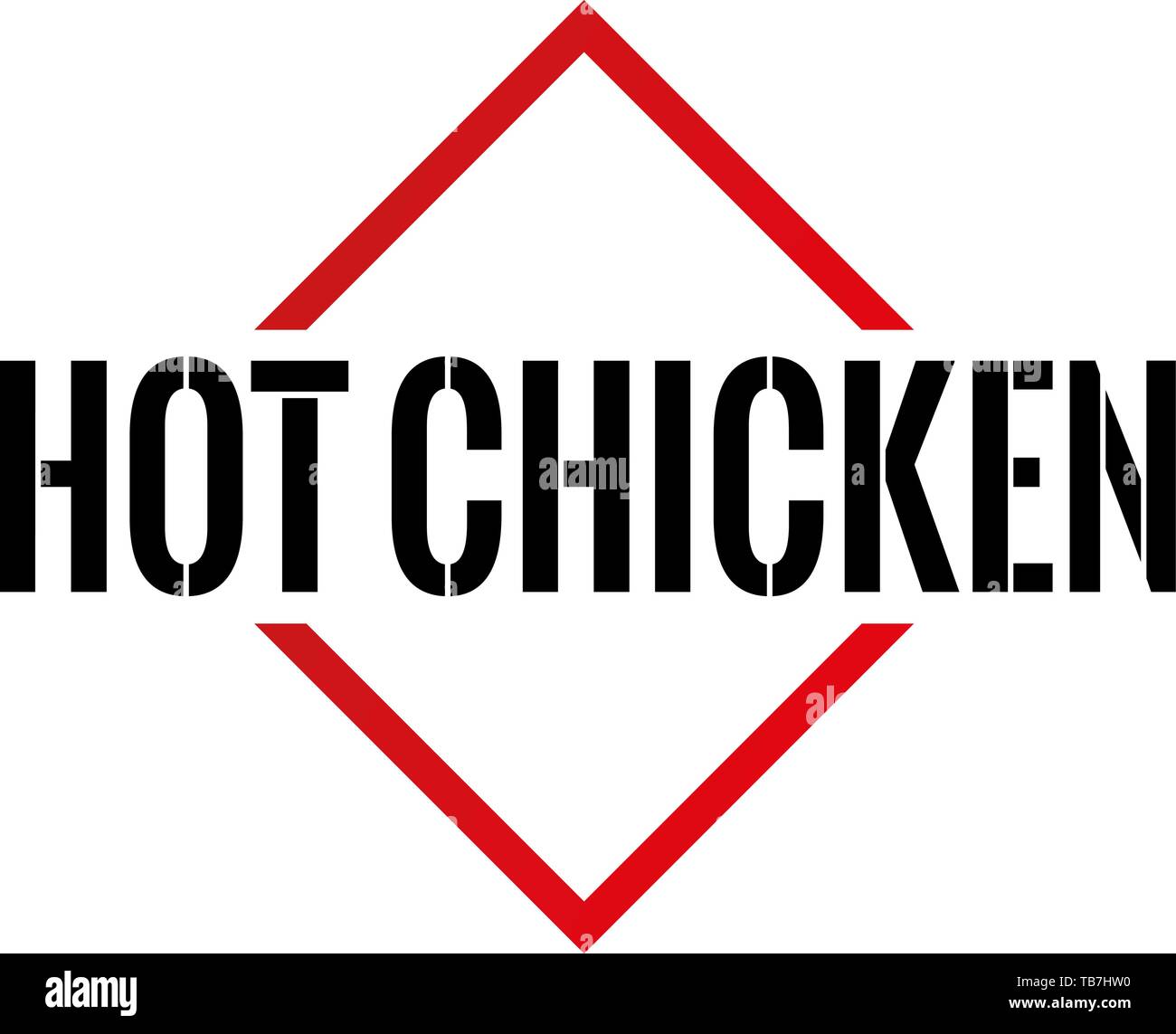 Hot Chicken Triangel Cone Icon Vector sign with text on white ...