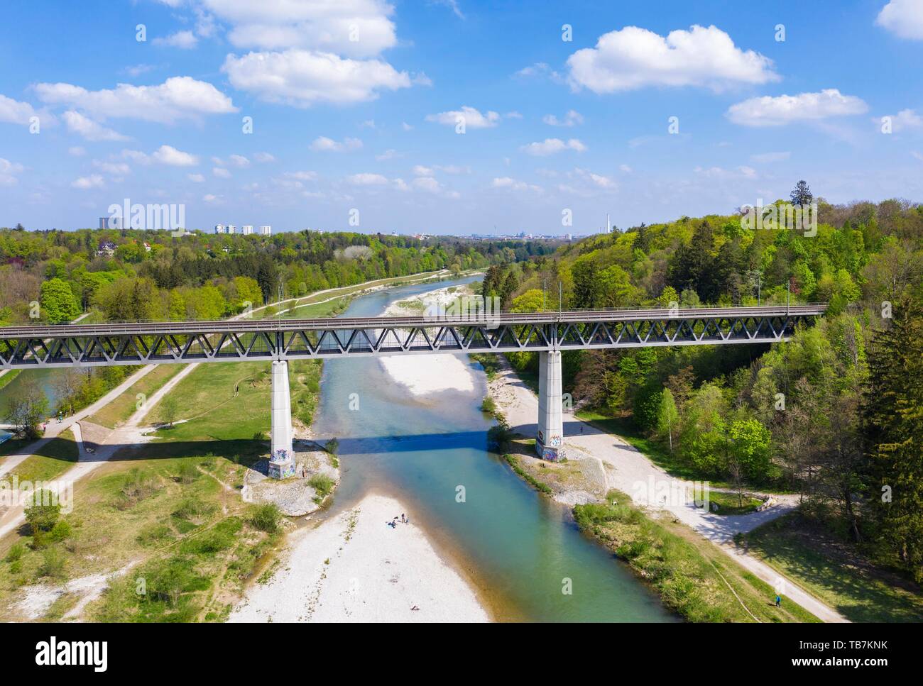 Großhesseloher bridge over Isar, between Munich and Pullach im Isartal,  Upper Bavaria, Bavaria, Germany Stock Photo - Alamy