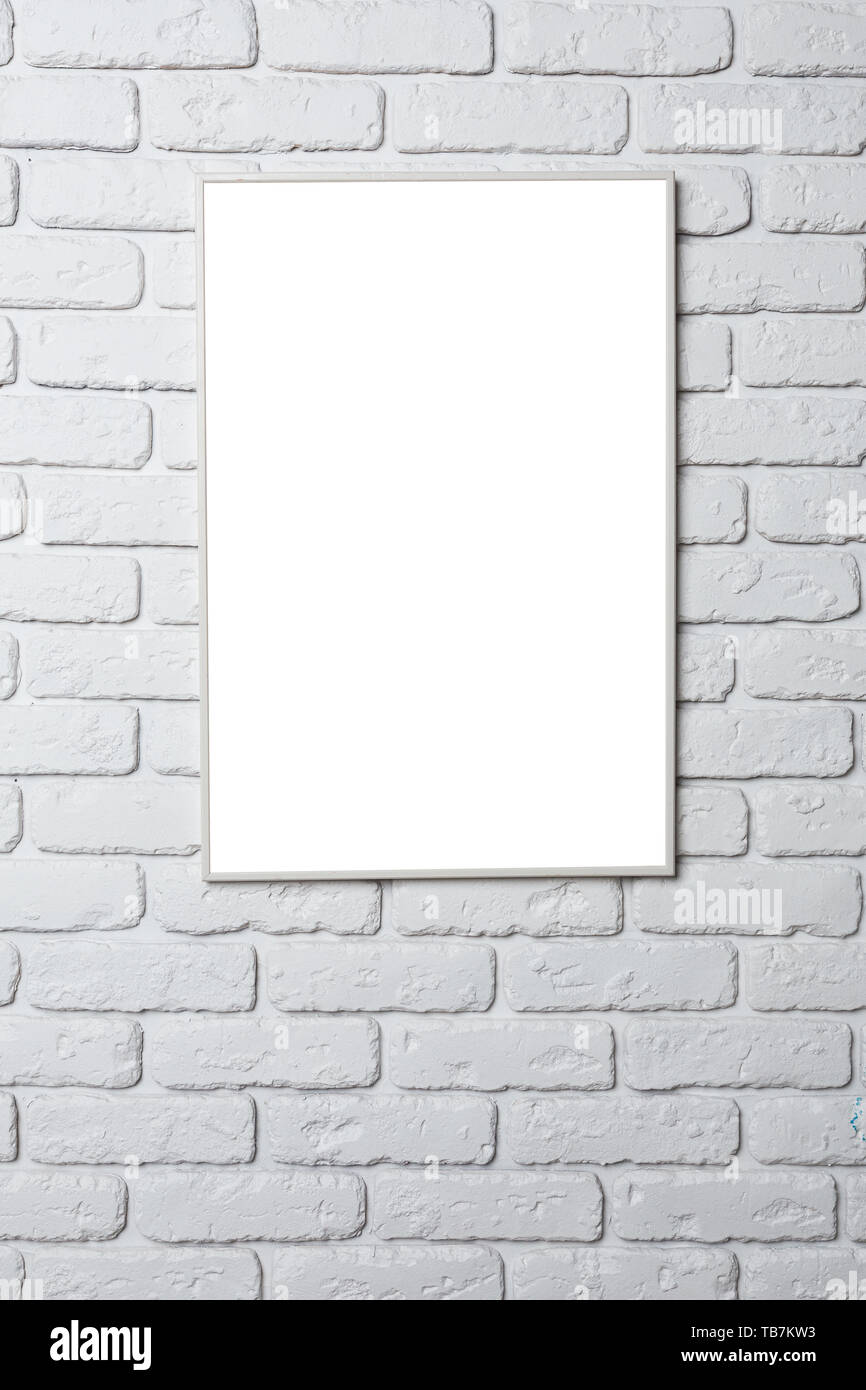 blank black picture frame on the wall Stock Photo - Alamy
