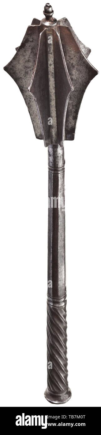 A German mace, circa 1530/40, Large head with seven slightly conical