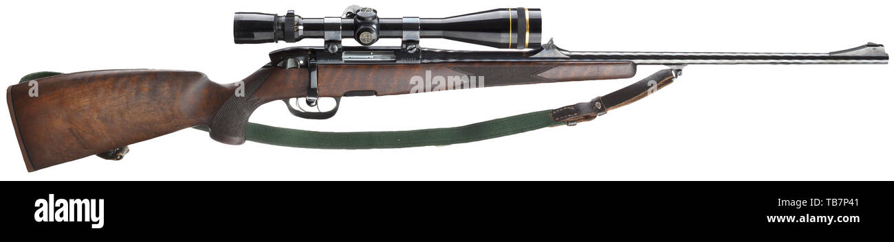 LONG ARMS, MODERN HUNTING WEAPONS, repeating rifle Steyr-Mannlicher-SL, with scope Leupold, calibre 222 Rem, number 221487, Additional-Rights-Clearance-Info-Not-Available Stock Photo