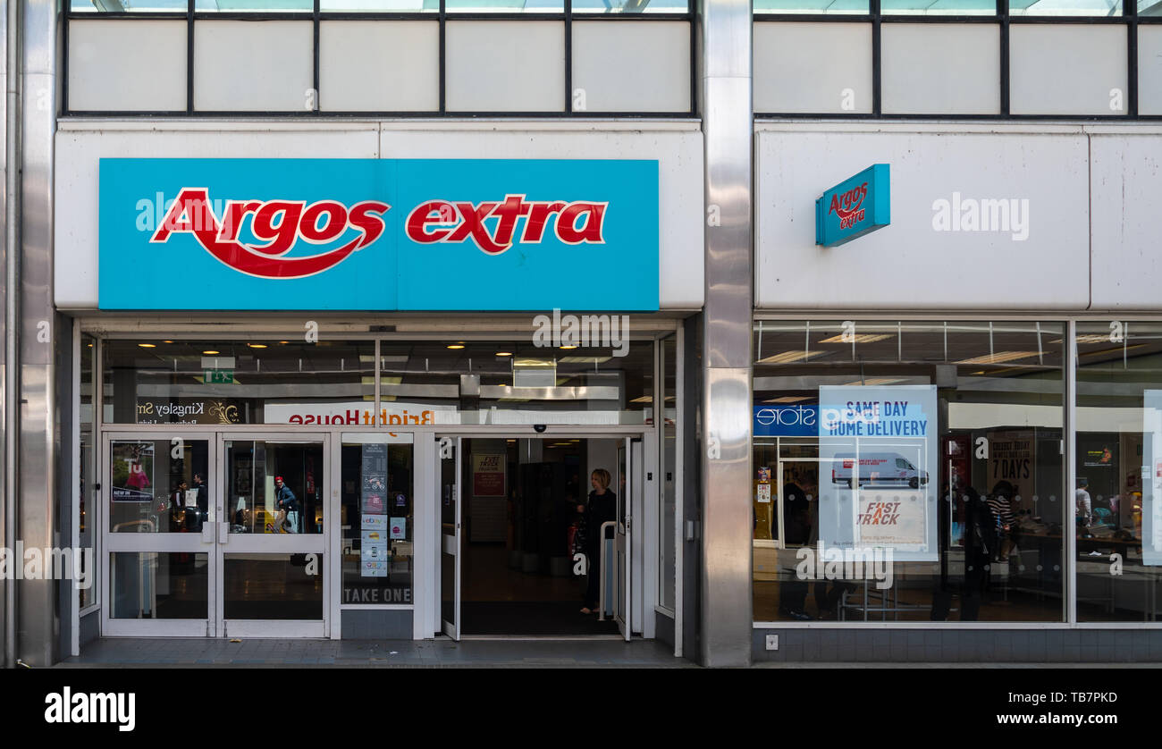 Swindon, United Kingdom - May 04 2019:   The Frontage of Argos Catalog store in Canal Walk Stock Photo