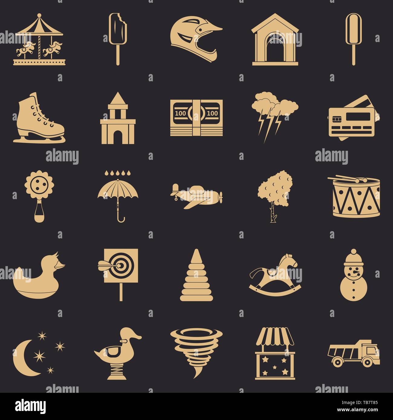 Childrens park icons set, simple style Stock Vector Image & Art - Alamy