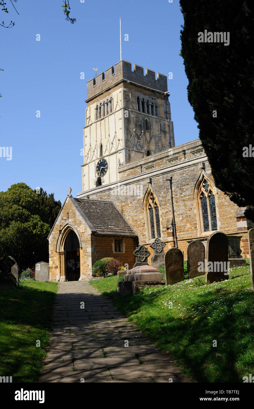 All Saints Church, Earls Barton, Northamptonshire. The Saxon tower is a