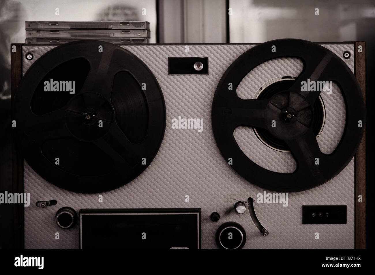 Reel tape recorder, old, vintage, portable reel to reel tube tape-recorder  Stock Photo - Alamy
