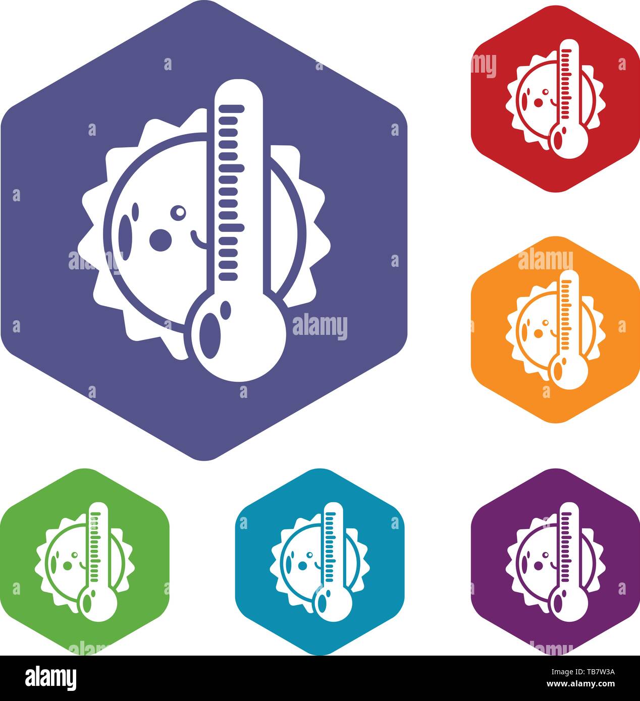 Summer icons vector hexahedron Stock Vector