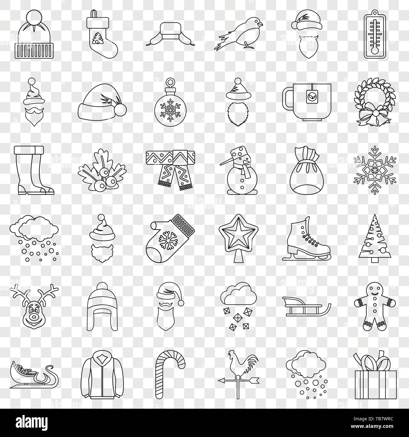 Snow icons set, outline style Stock Vector Image & Art - Alamy
