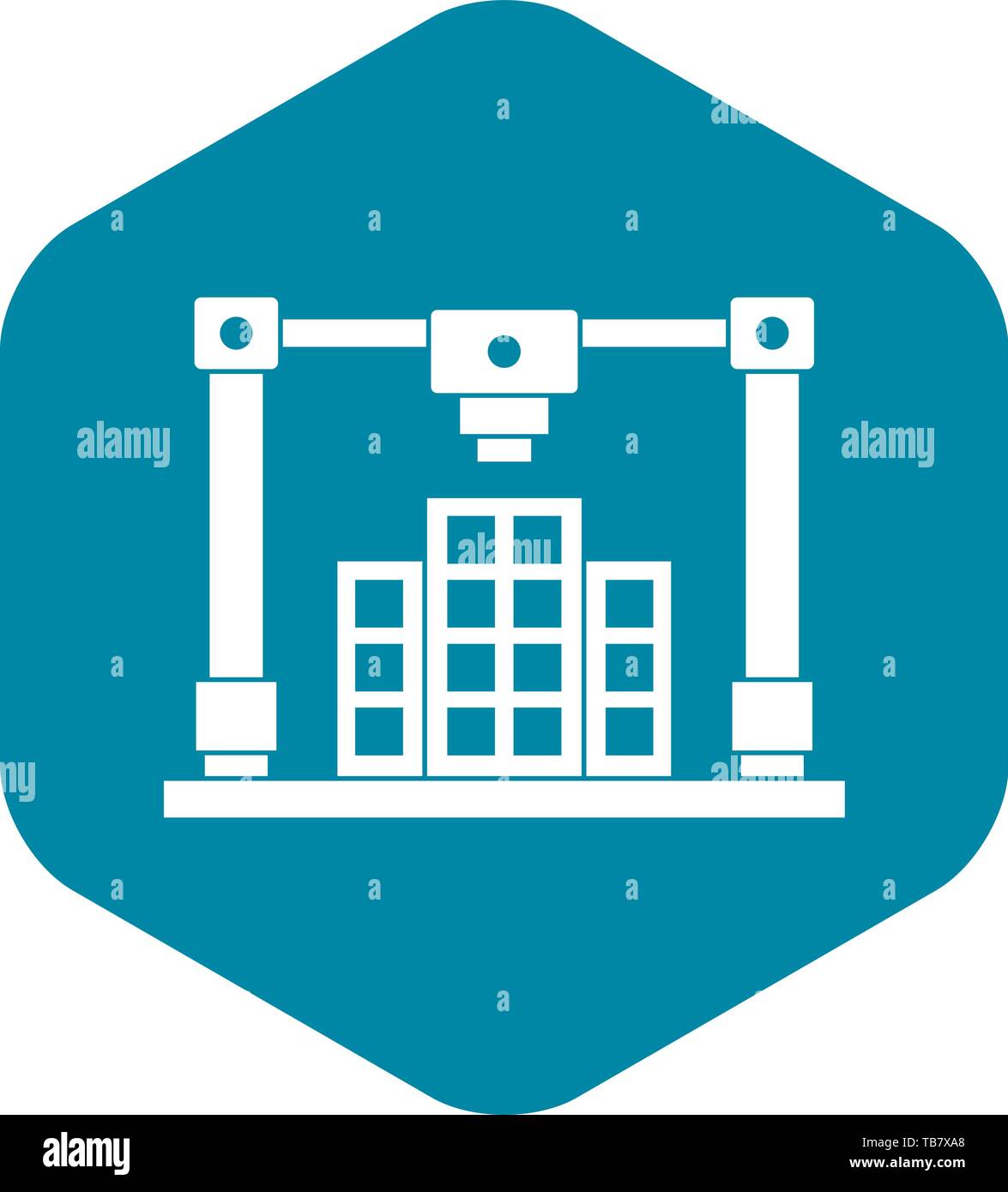 3d printer printing layout of building icon simple Stock Vector Image ...