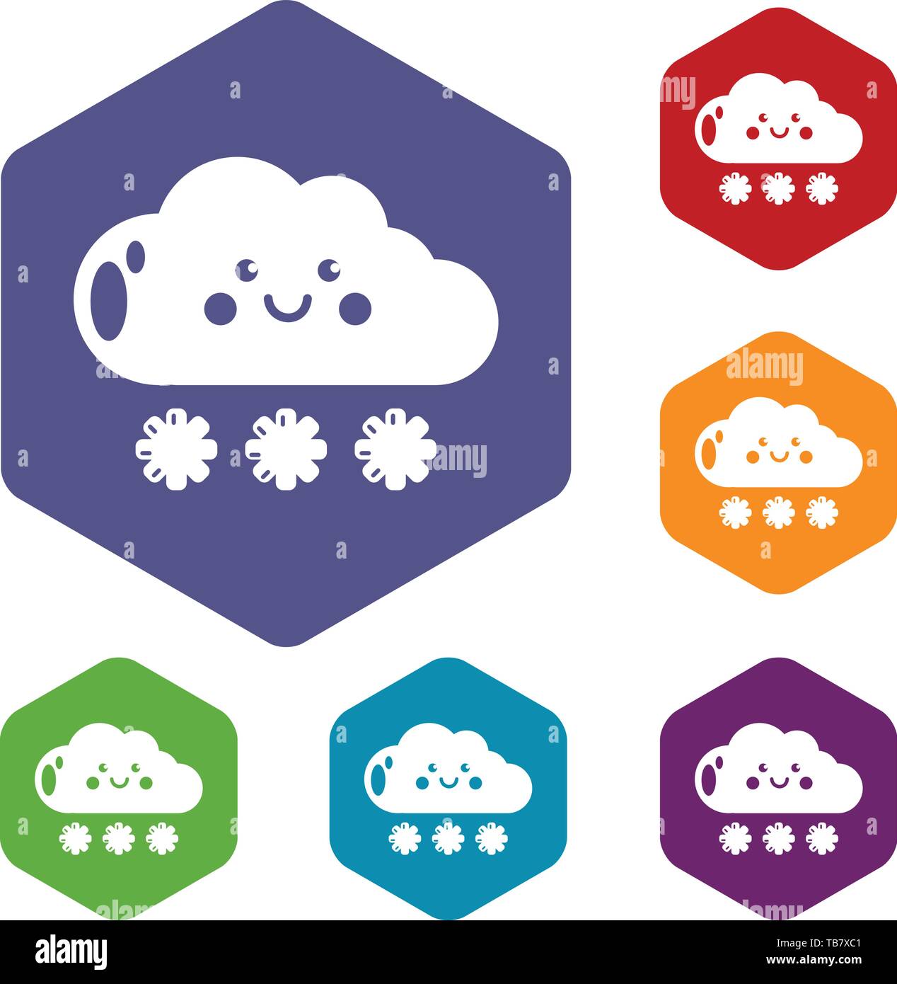 Snow icons vector hexahedron Stock Vector