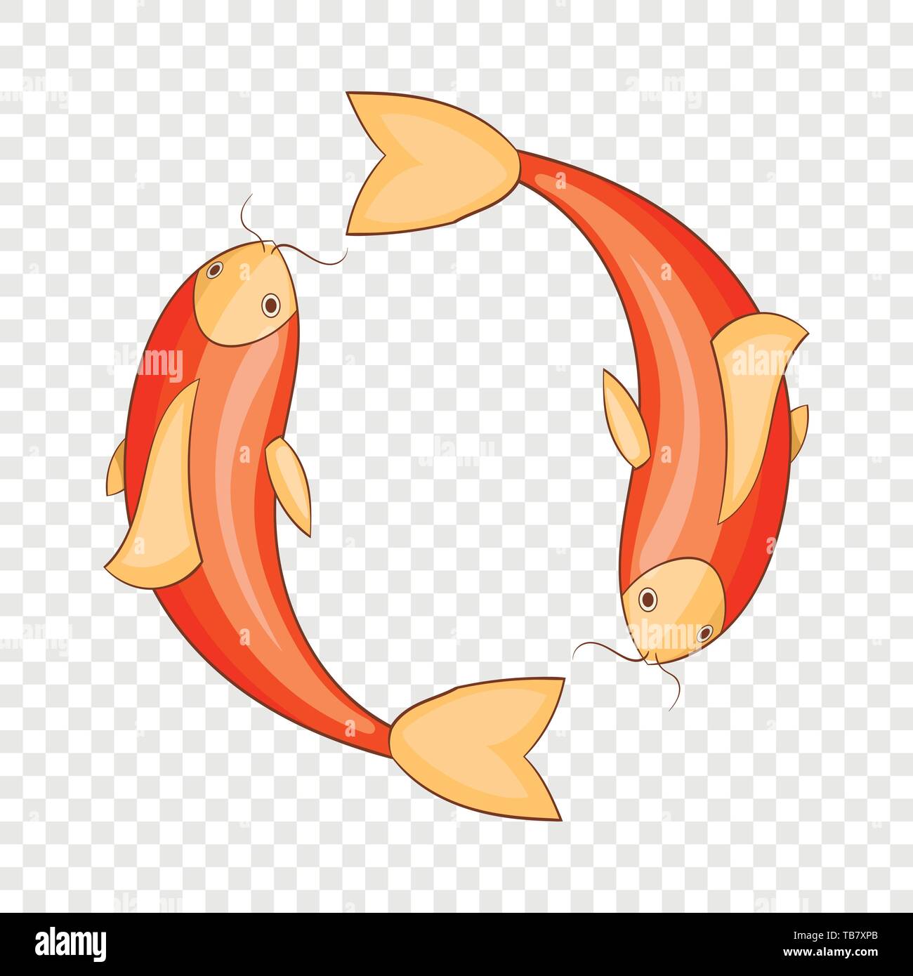 Koi carps icon, cartoon style Stock Vector