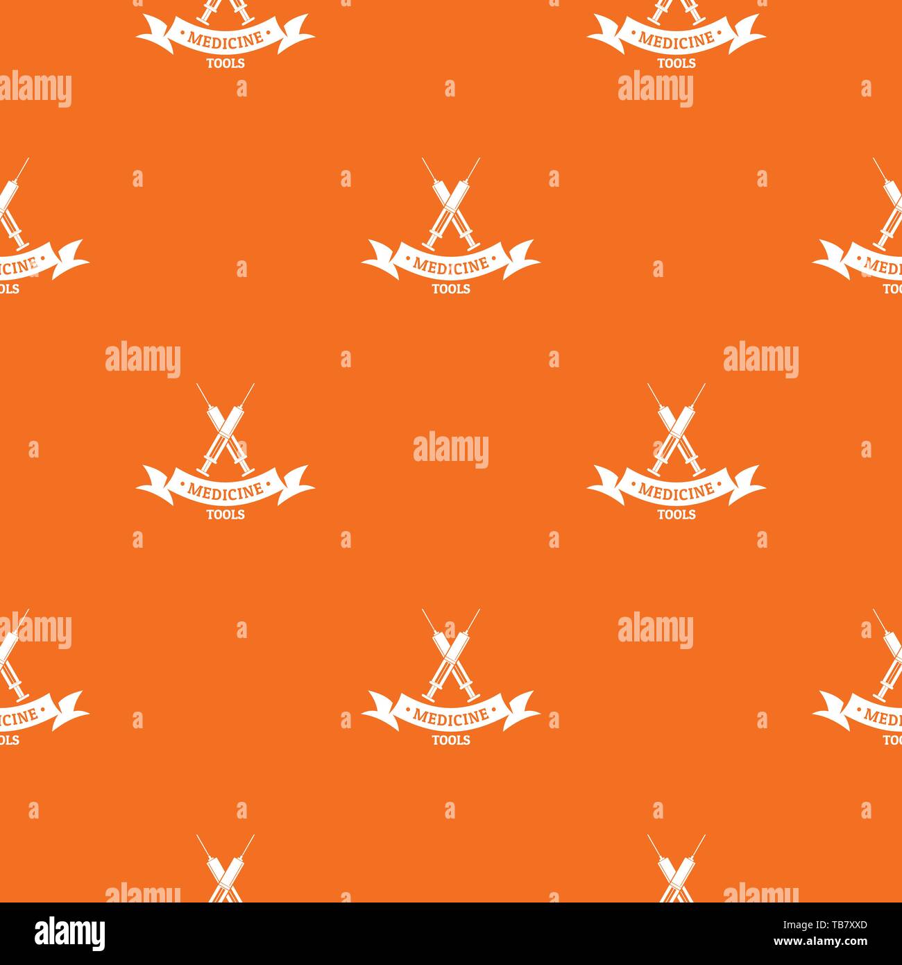 Medical equipment pattern vector orange Stock Vector