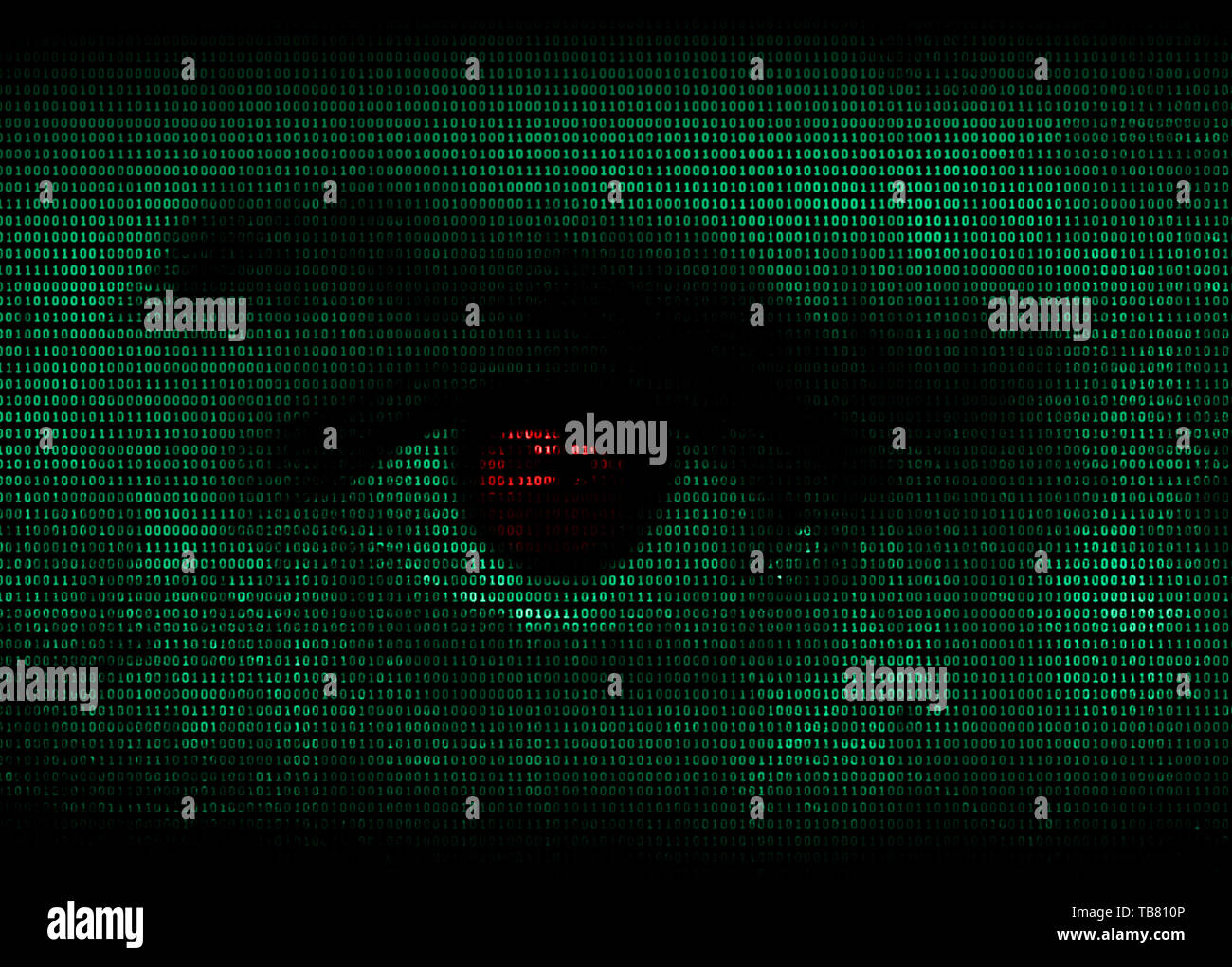 Human eye made up of binary data concept of online privacy and security Stock Photo