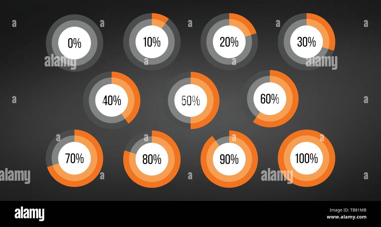 Circle Percent Diagram Pie Charts Infographic Elements Progress Wheel Vector Illustration 9917