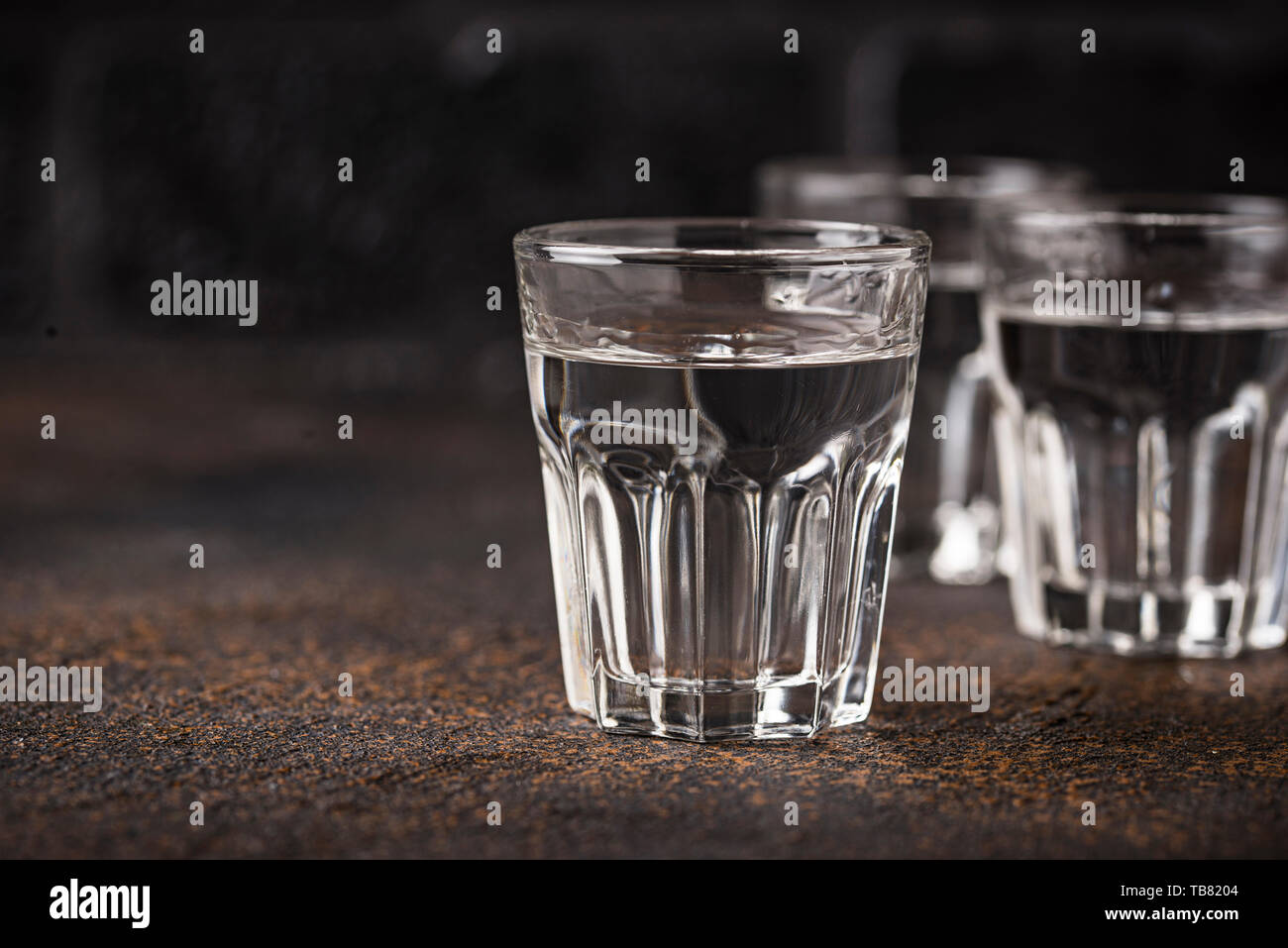 Glasses of Russian drink vodka Stock Photo - Alamy
