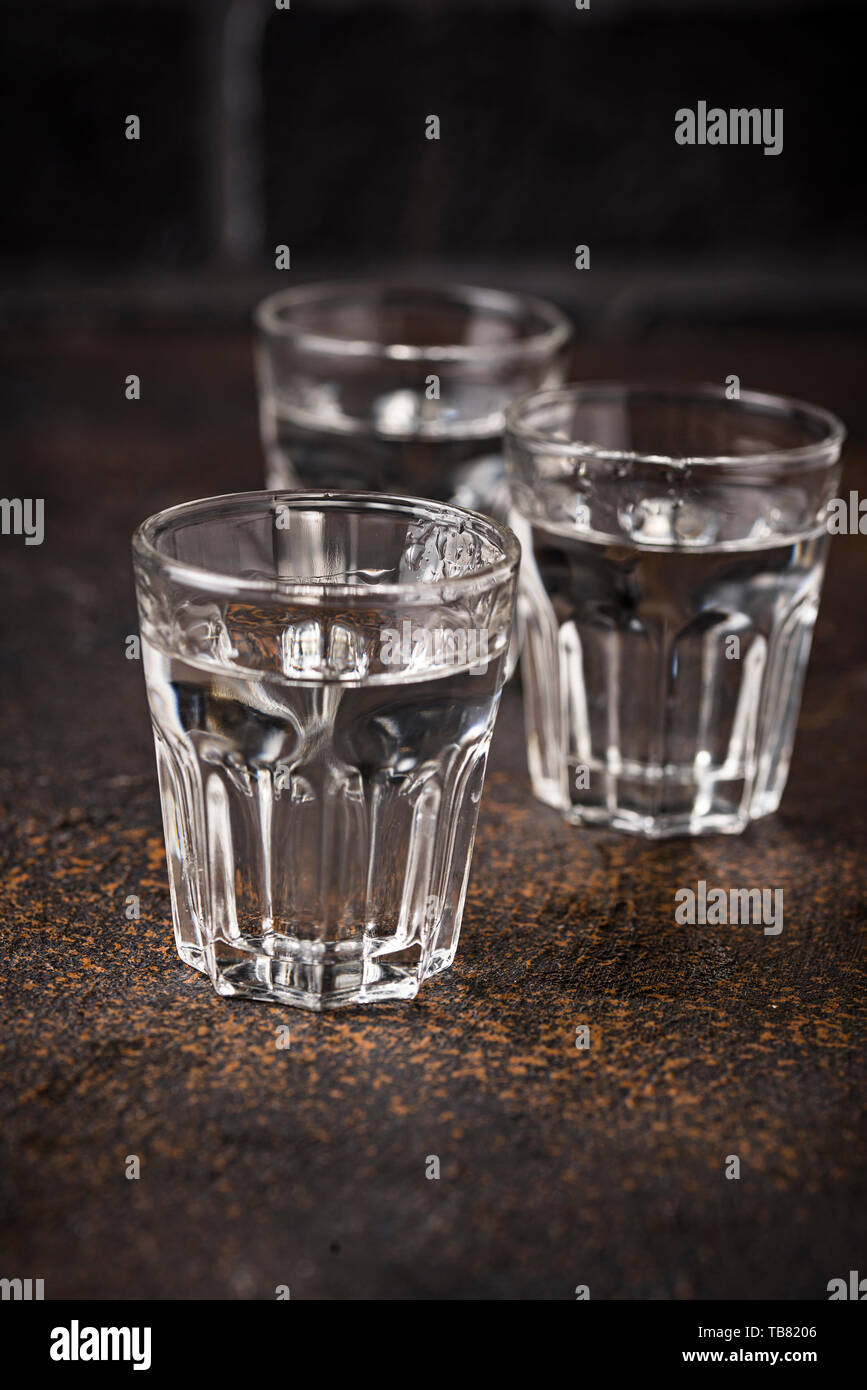 Glasses of Russian drink vodka Stock Photo - Alamy
