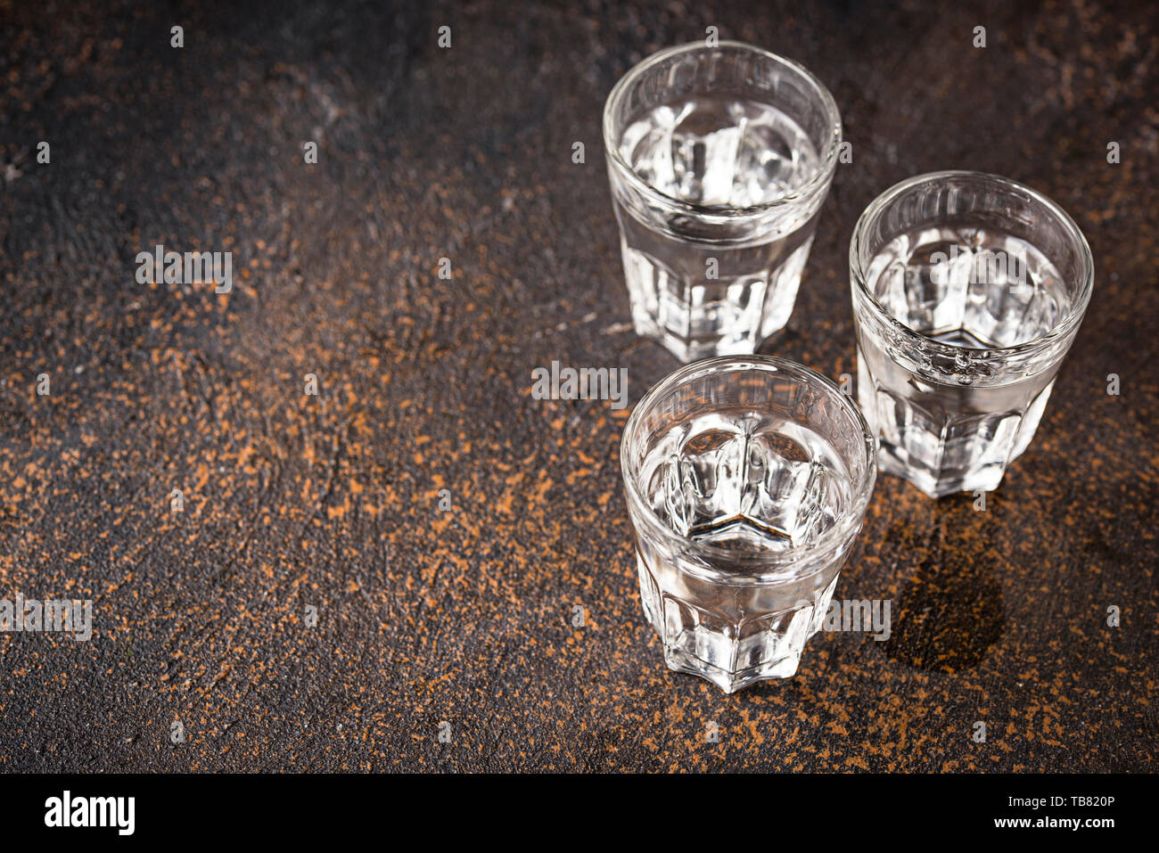 Glasses of Russian drink vodka Stock Photo - Alamy