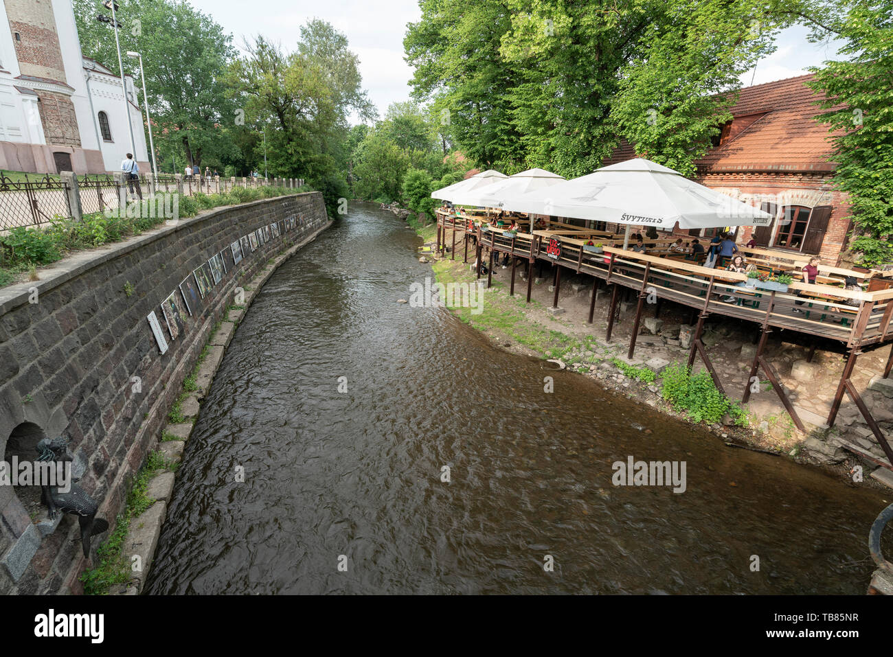 Vilnius, Lithuania. May 2019.  The Vilnia river in the center of the city Stock Photo