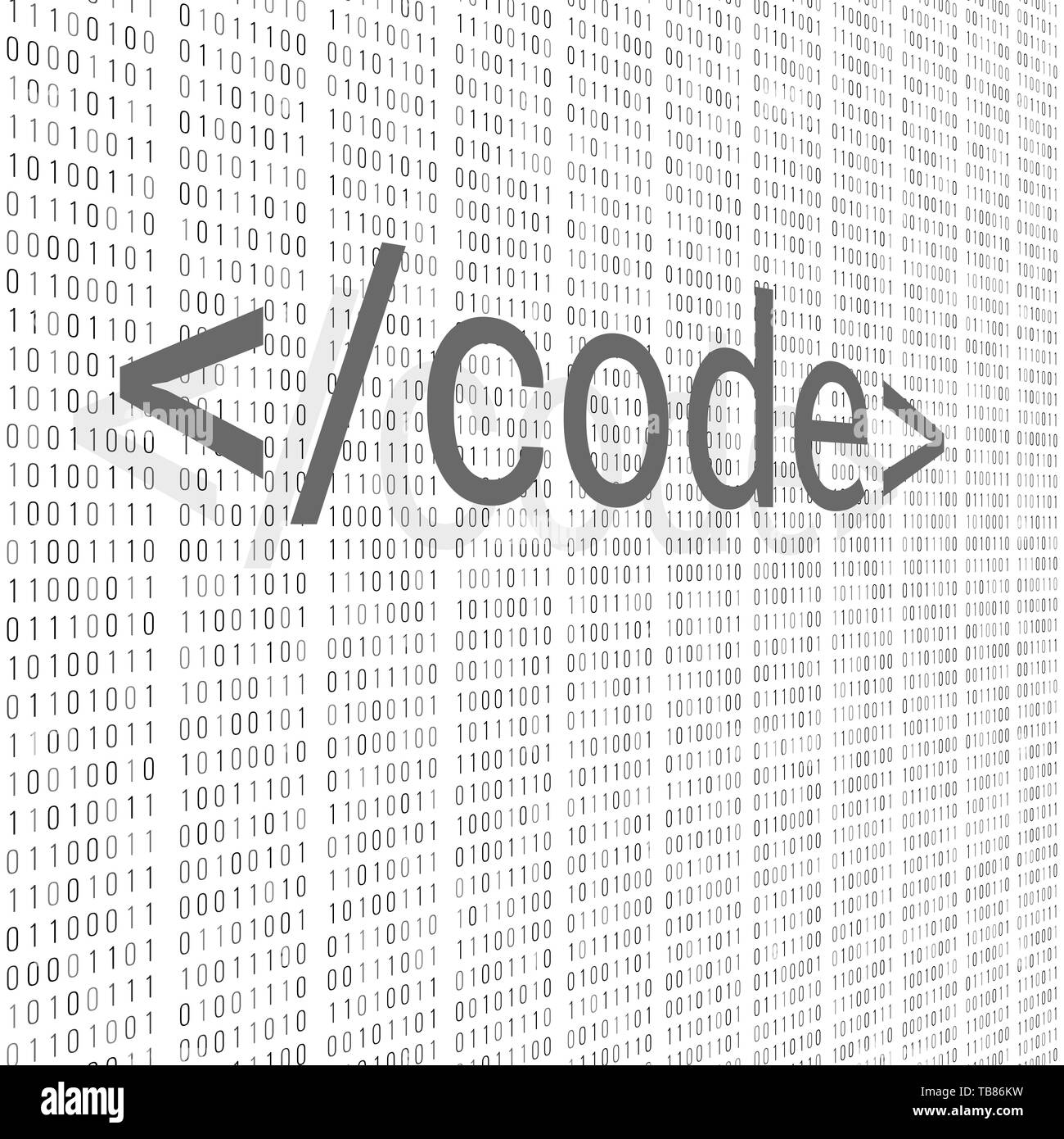 Binary code digital technology background. Computer data by 0 and 1. Algorithm Binary Data Code, Decryption and Encoding. Vector illustration. Stock Vector