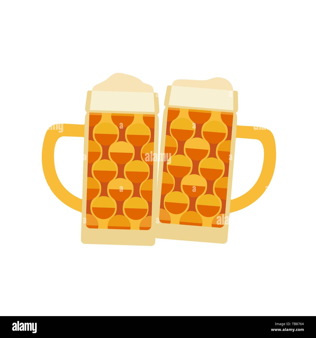 Germany Oktoberfest event flat hand drawn design element Stock Vector