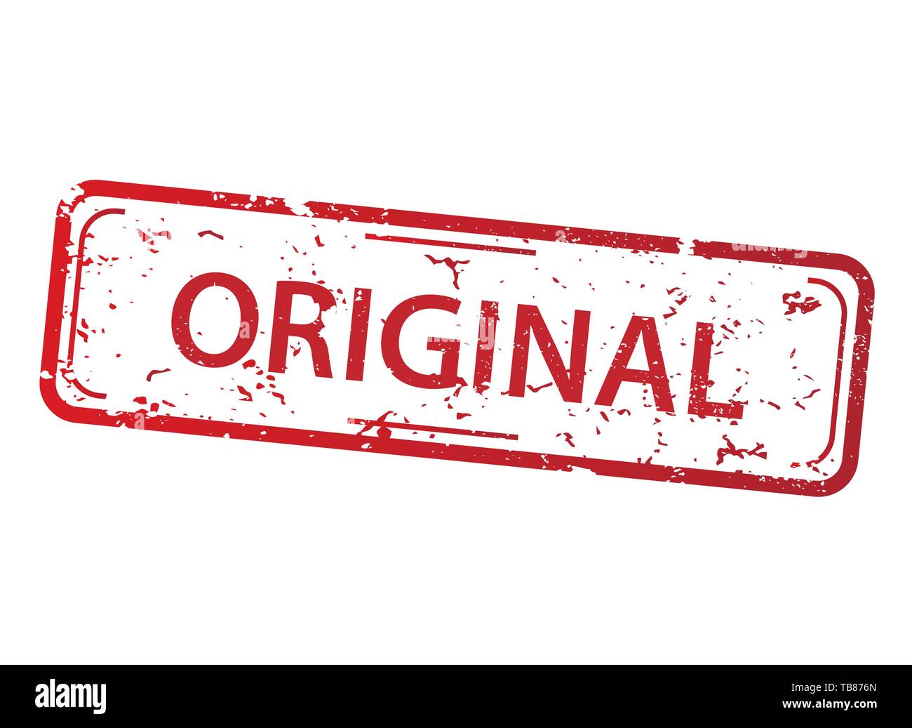 Rectangle red stamp with the words original on white background Stock Vector