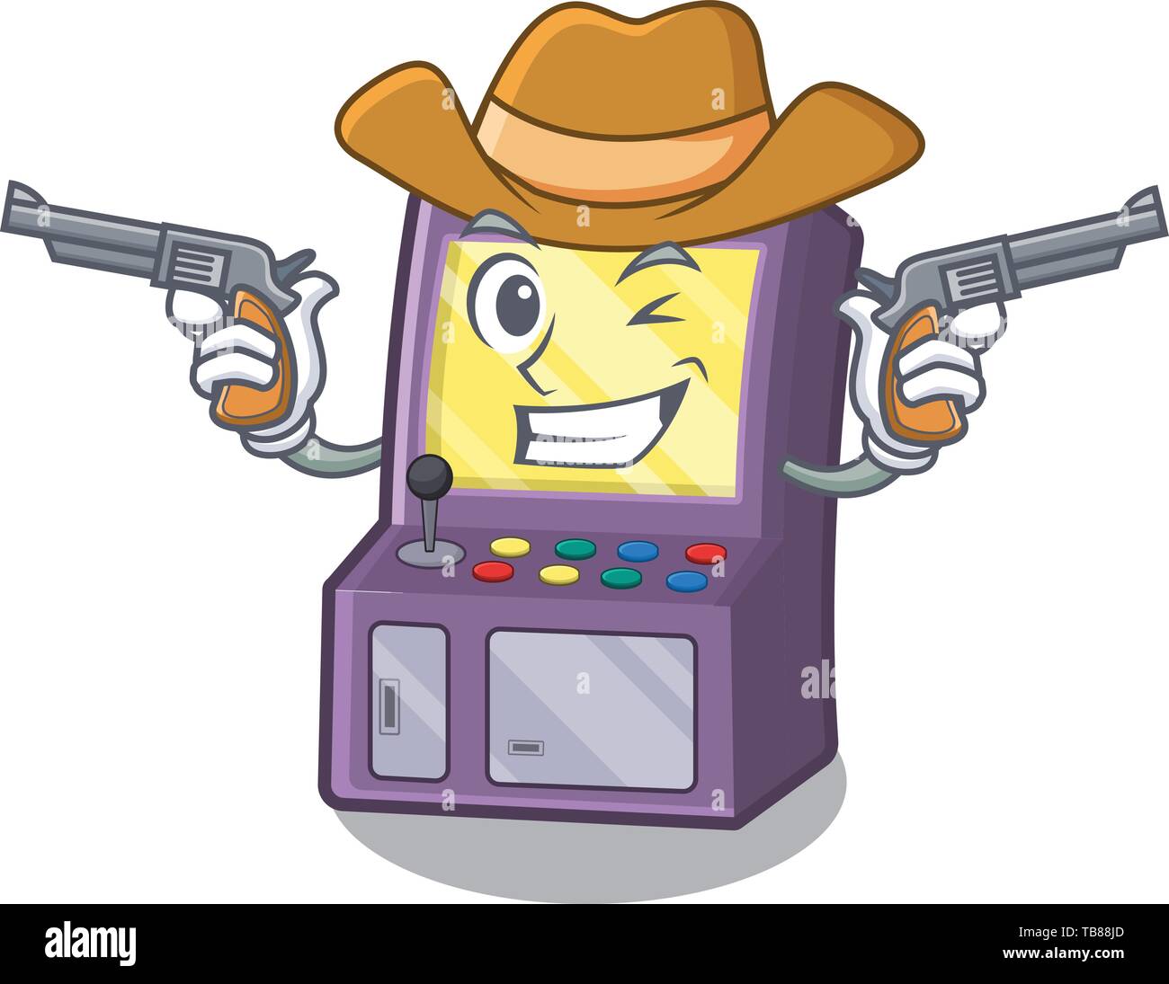 Cowboy arcade machine isolated with the character Stock Vector Image ...