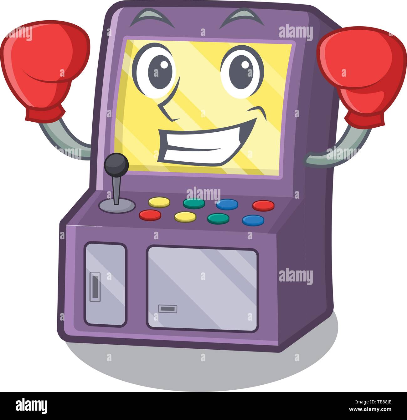Boxing arcade machine isolated with the character Stock Vector Image ...