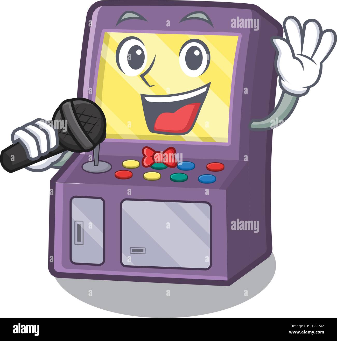 Singing arcade machine next to mascot table Stock Vector Image & Art ...