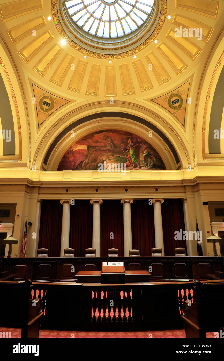 Minnesota Supreme Court in the Minnesota State Capitol building.Saint Paul.Minnesota.USA Stock Photo